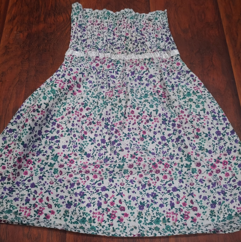 Floral toddler strapless summer dress